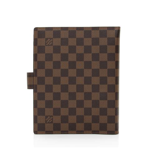 Large Ring Agenda Cover Damier Ebene Canvas 